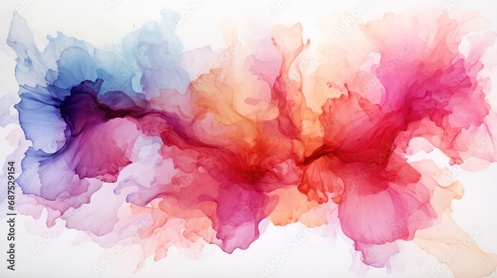 Watercolor Stains on White Background