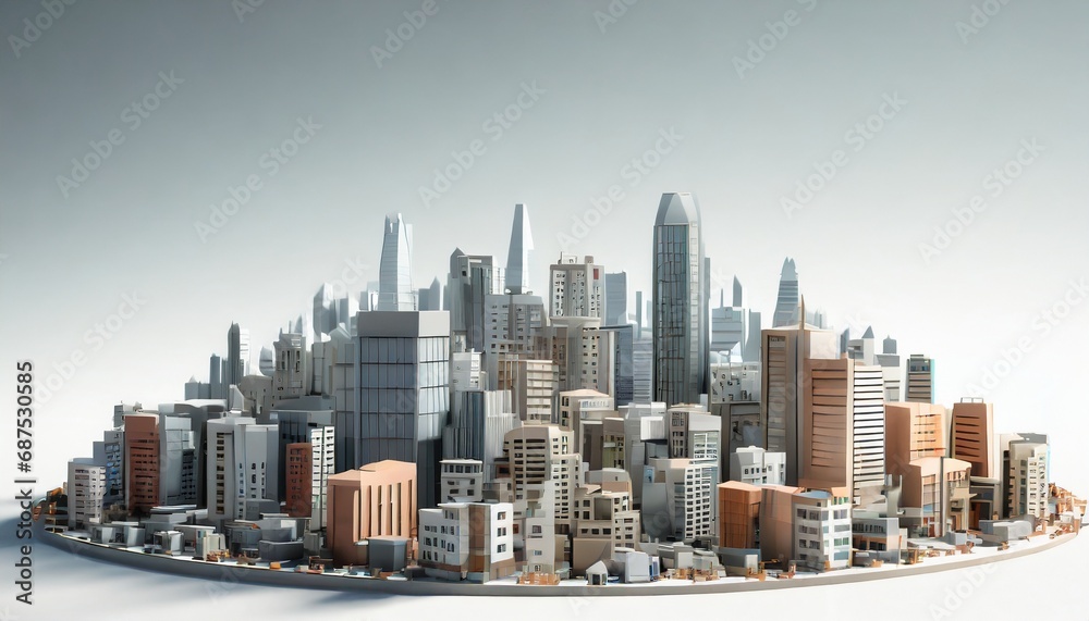 Obraz premium 3d render cityscape view with copyspace for text