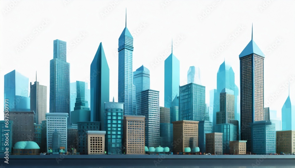 Fototapeta premium 3d render cityscape view with copyspace for text