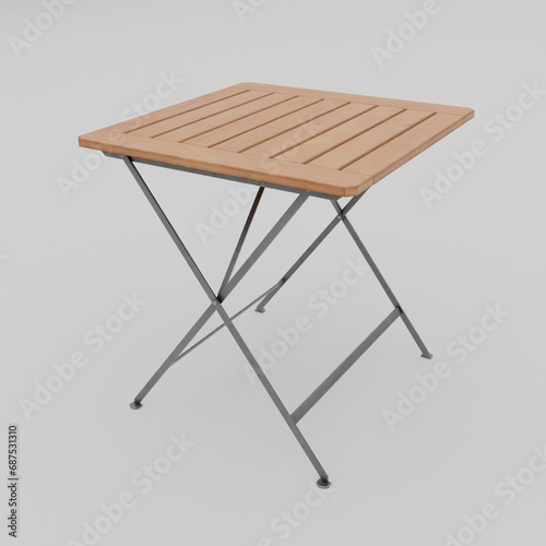 3d rendering cafe table isolated on white background.