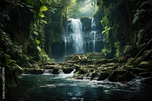 Majestic Rainforest Waterfall