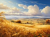Golden Fields Rural Panorama