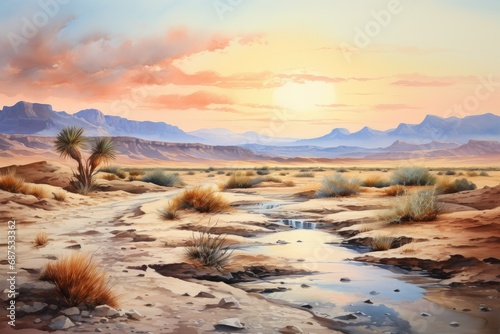 Desert Twilight Watercolor