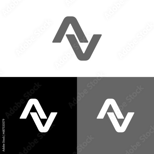 initials AN logo vector