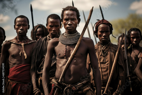 Men of the african tribe photo