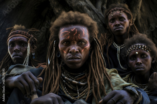 Men of the african tribe