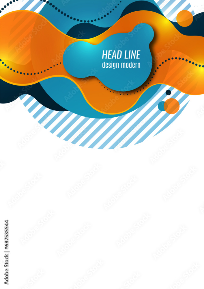 Abstract colorful liquid background. Dynamic composition of figures on a white background. Vector