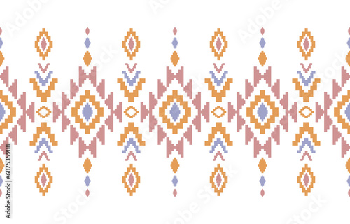 Ethnic geometric pattern Native American Navajo tribal motif design