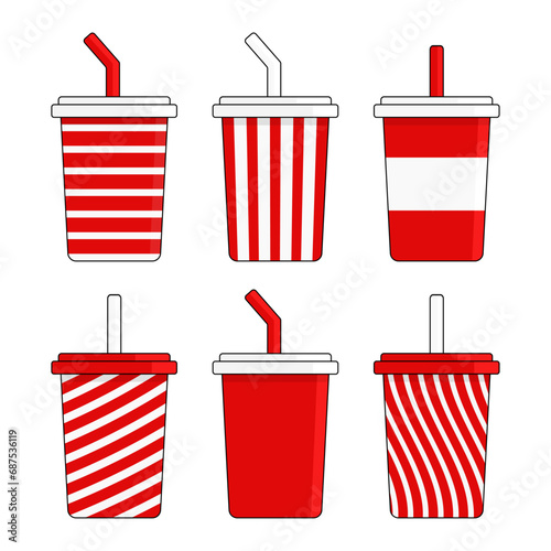 Assorted plastic or paper cups and cup tube