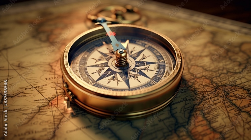 Navigational Nostalgia: Vintage 3D Compass