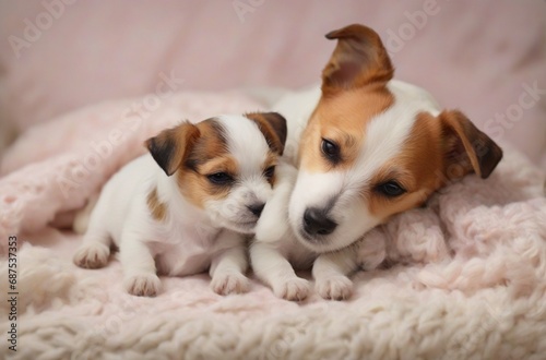 two puppies sleeping