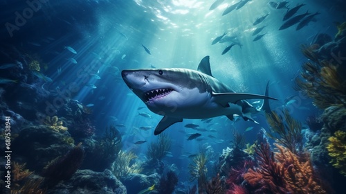 Abyssal Encounter: Shark's Aquatic Domain