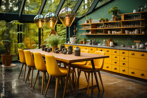 Beautiful kitchen interior design in luxury style,