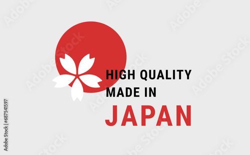 高品質な日本製の品質表示タグ素材アイコン(Made in Japan) photo