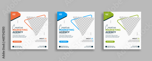 Trendy Editable Professional square creative business digital marketing agency and creative social media post template design or Promotion Corporate advertising Web Banner Ads