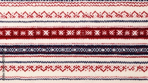 Fair Isle wool pattern fabric, ai