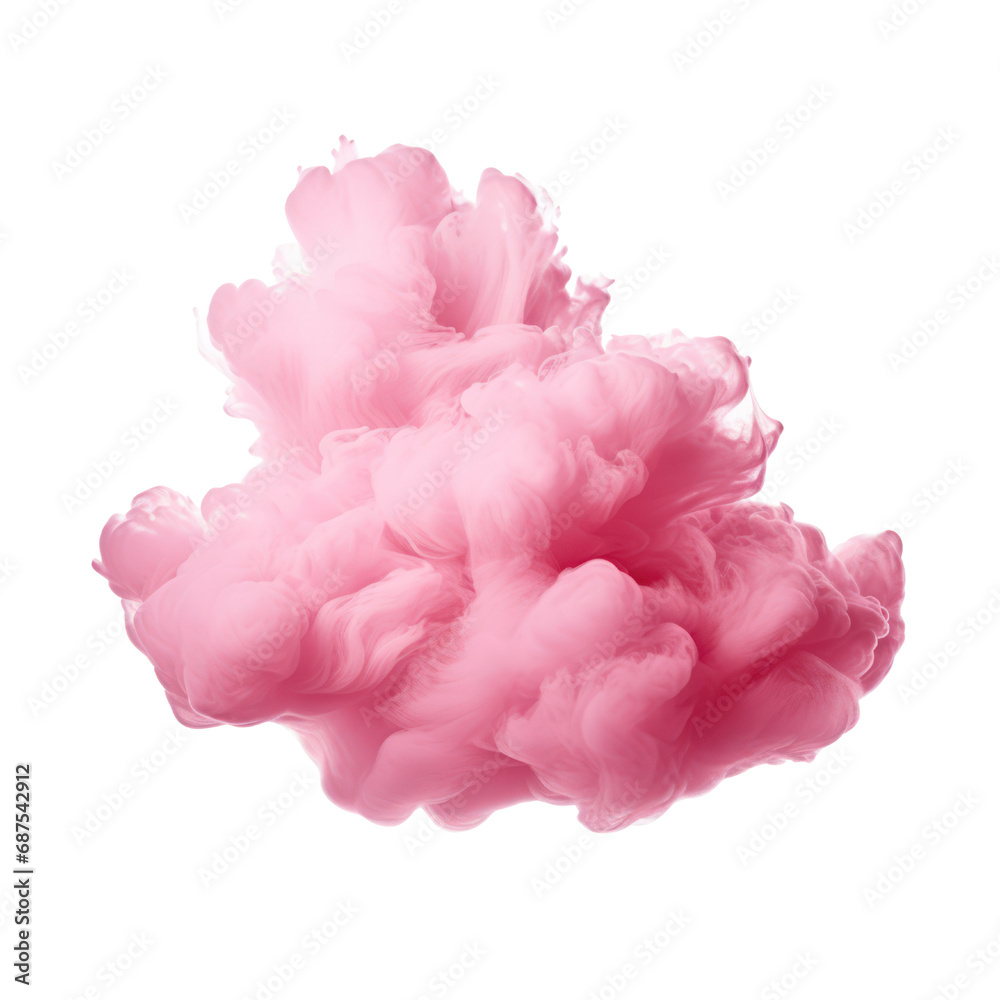 Colorful cotton candy in soft pastel color isolated on transparent background or white backround.