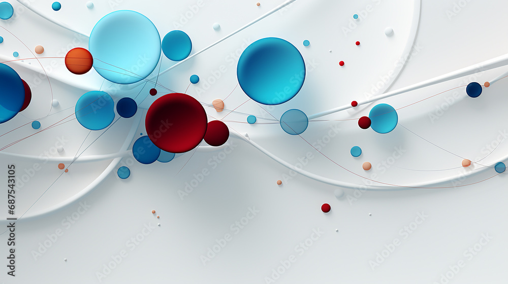 Abstract blue and red circles in white background Abstract blue and red circles in white background