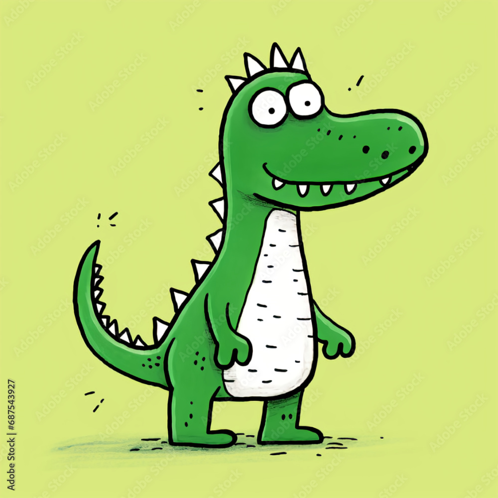 Obraz premium green dragon cartoon