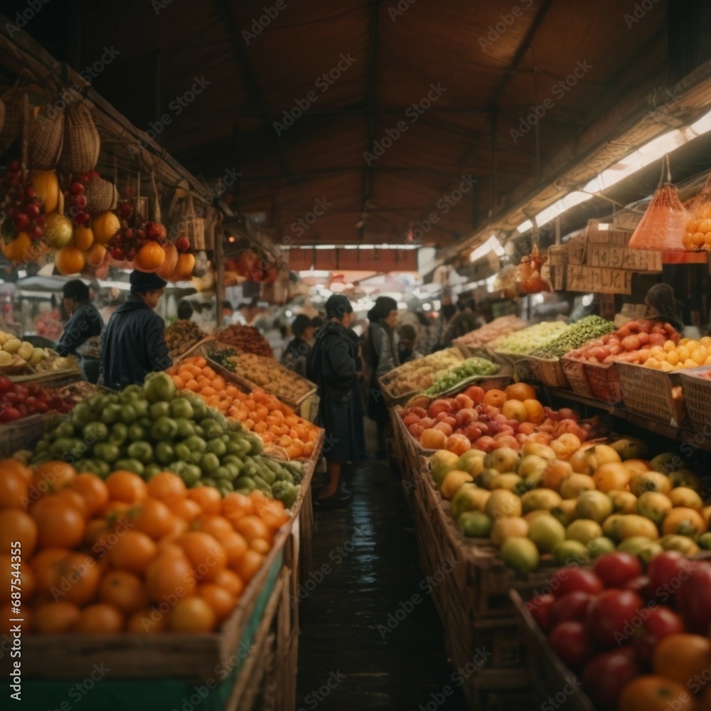 fruits and vegetables at market