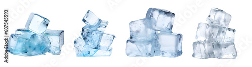 Ice on white background, PNG, transparent background, Generative Ai