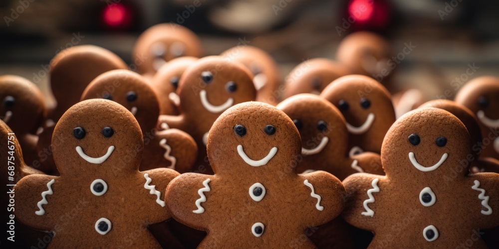 Array of gingerbread men cookies. Array of gingerbread men cookies.
