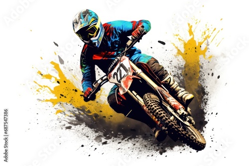 Motocross icon on white background