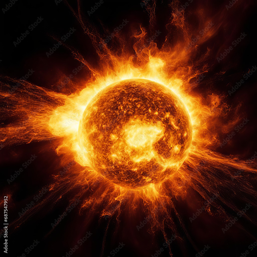 Fototapeta premium Solar activity, sun close-up.