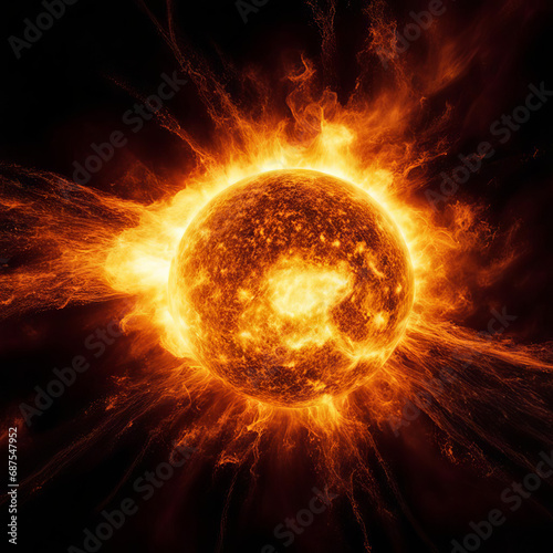 Solar activity, sun close-up.
