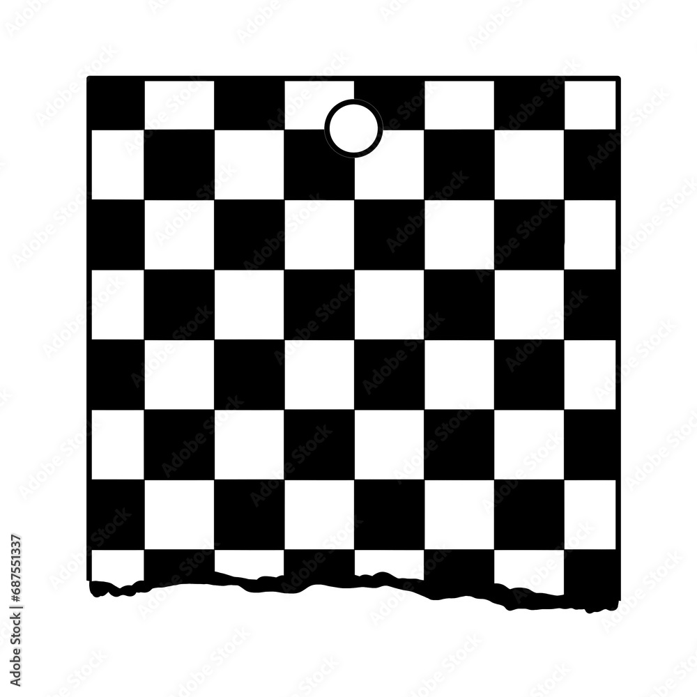 Obraz premium black checkered note y2k retro digital planner goodnotes sticker sticky memo paper banner Blank schedule Bookmarks.