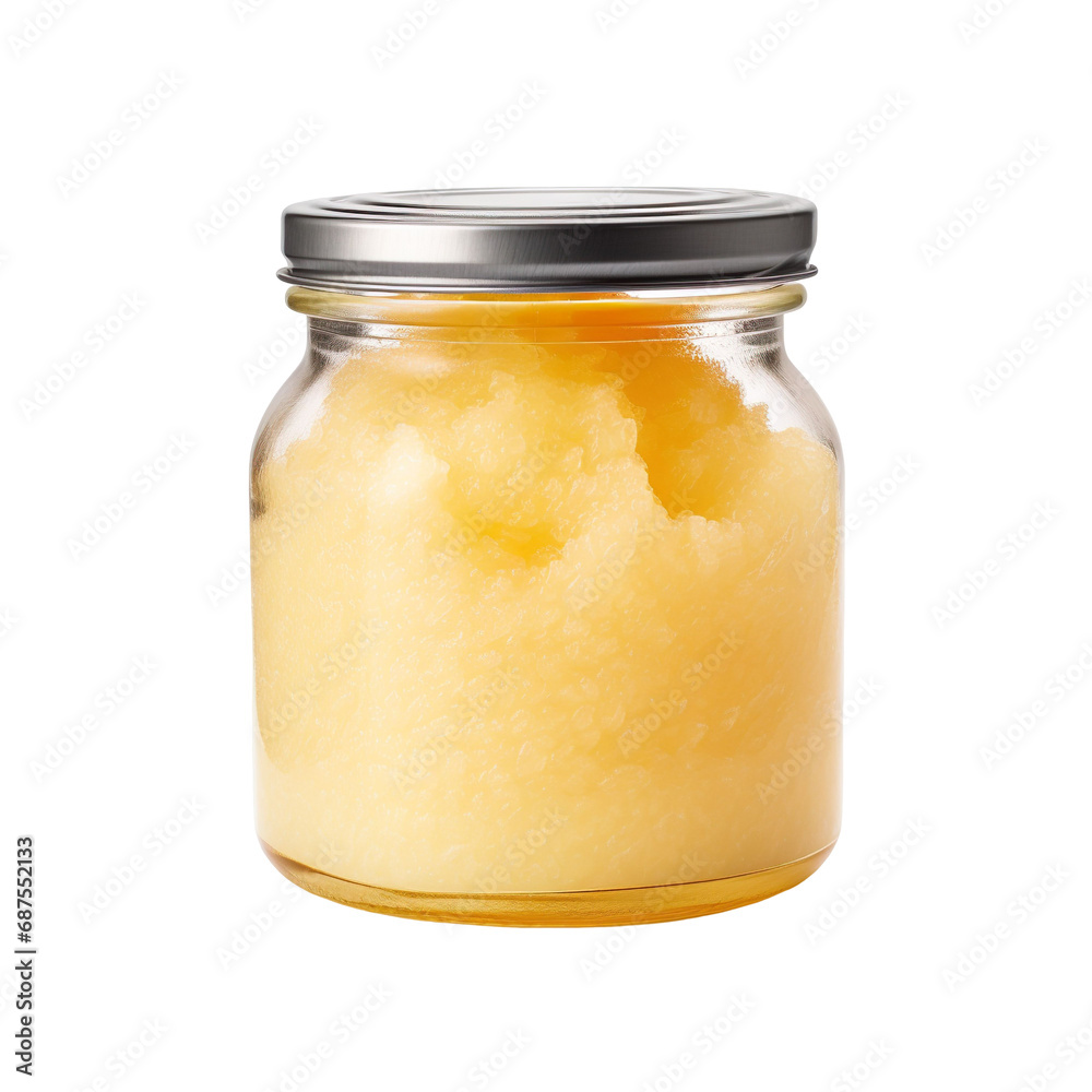 front view of Grits in a jar isolated on a white transparent background front view of Grits in a jar isolated on a white transparent background