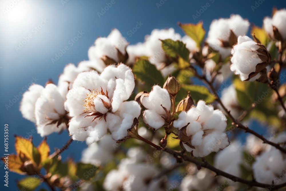 Cotton blossom, rim light. ai generative