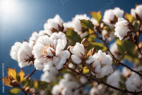 Cotton blossom, rim light. ai generative