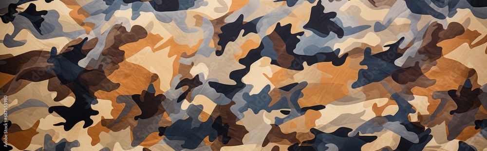 Abstract background from camouflage fabric. Military theme.