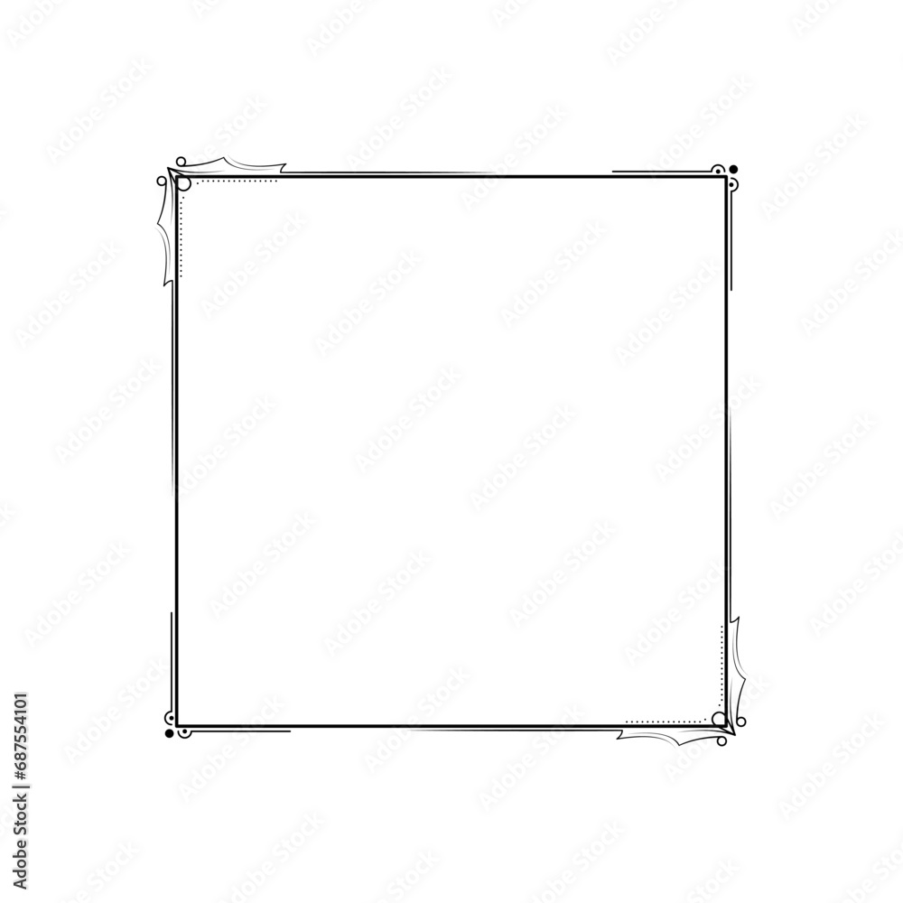 Abstract Black Simple Line Square With Leaf Leaves Frame Flowers Doodle Outline Element Vector Design Style Sketch Isolated Illustration For Wedding And Banner Abstract Black Simple Line Square With Leaf Leaves Frame Flowers Doodle Outline Element Vector Design Style Sketch Isolated Illustration For Wedding And Banner
