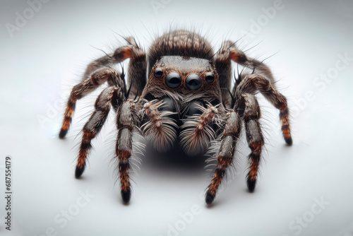 Spider isolated on white background. ai generative