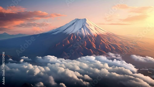 Beautiful Mount Fuji scenery, Japan travel concept. photo