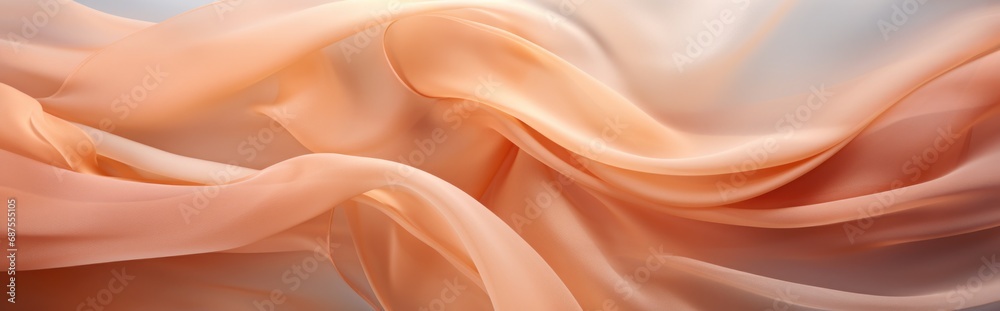 Obraz premium Abstract background made of pink light fabric. Silk fabric creates waves and curves.