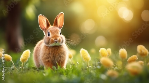 cute animal pet rabbit or bunny smiling and laughing isolated with copy space for easter background  rabbit  animal  pet  cute  fur  ear  mammal  background  celebration  generate by AI