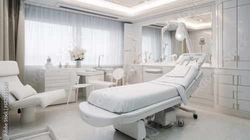 Dermatology and beauty clinic treatment Interior decoration for VIP customers by expert dermatologists. Beauty salon  spa  massage with equipment to to help relax  physiotherapy  relaxing massage.
