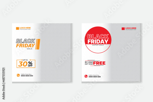 Black friday super sale social media post template