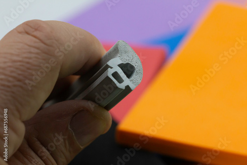 close-up cross section of co-extruded rubber profile