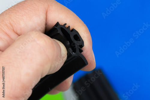 Close-up shot of various rubber profile products