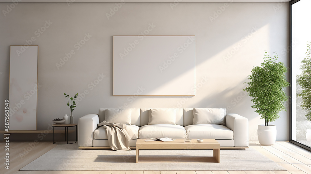 Fototapeta premium A minimalist living room