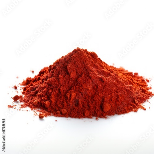 Red chilli powder isolated on white background