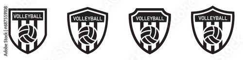 Volleyball logo icon, vector illustration