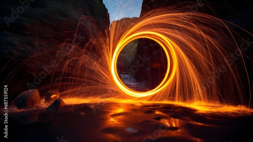 Dazzling light painting photography