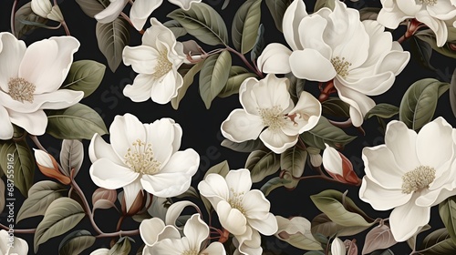 Delicate blooms come to life in a seamless floral pattern