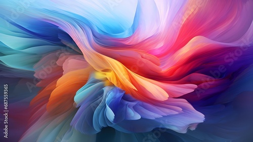 Dynamic 3D abstract multicolor visualization, a symphony of vibrant hues dancing in harmony
