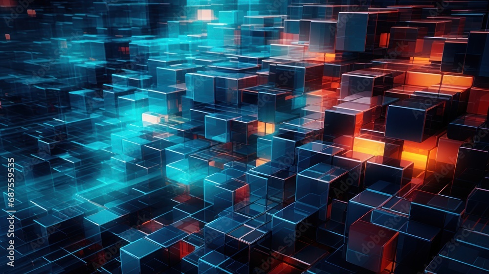 Obraz premium Abstract Patterns Reflecting the Dynamics of IT Progress